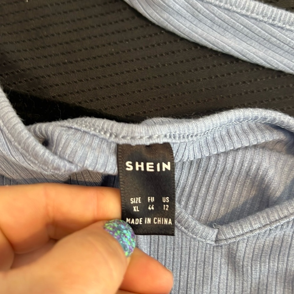 Shein Baby Blue Side Ties Crop Top - Picture 2 of 4
